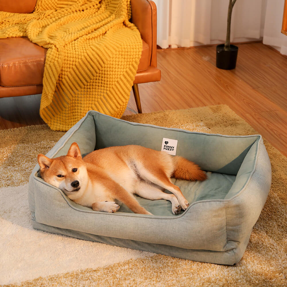 Soft dog bed with foam mattress for small dogs