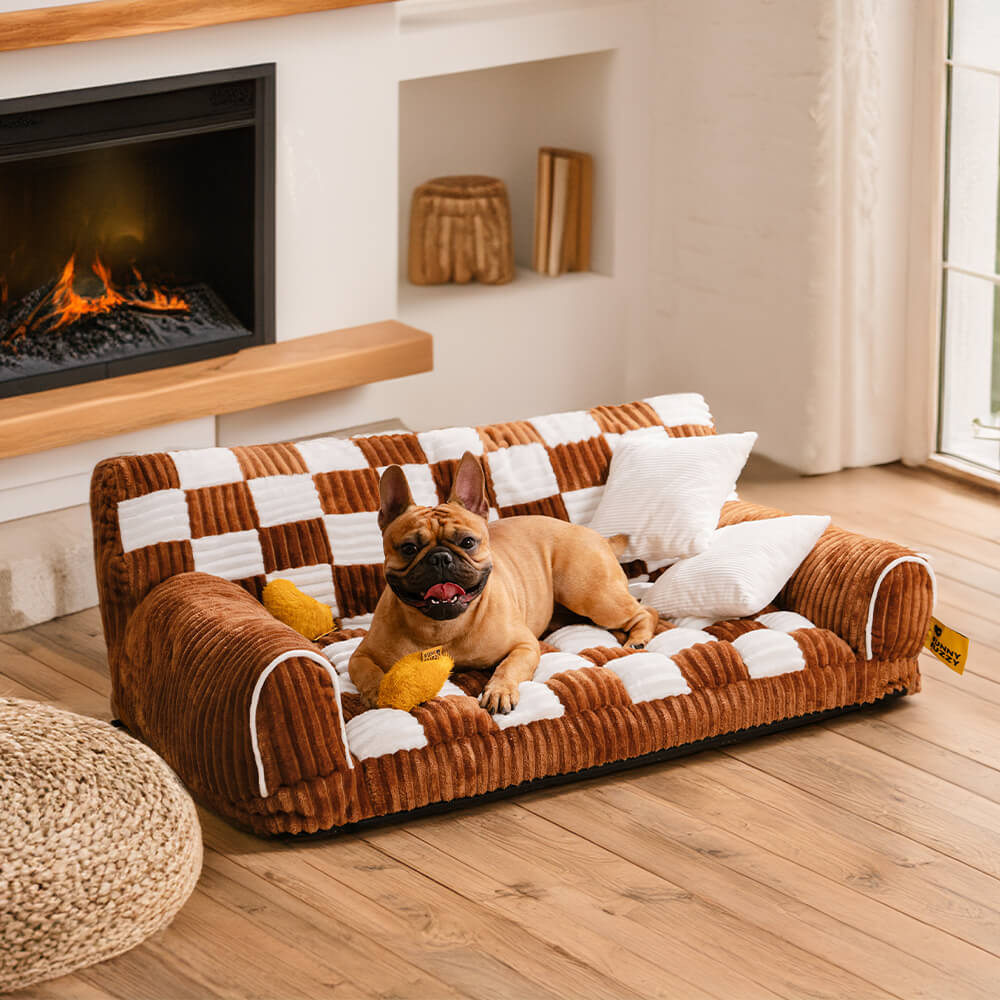Luxury dog sofa with orthopedic support, ideal for large breeds
