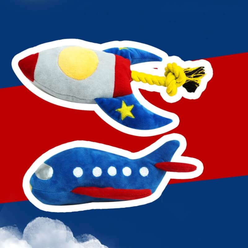 Aero Pup Squeaky Chew Toy showcasing its vibrant design and plush texture.