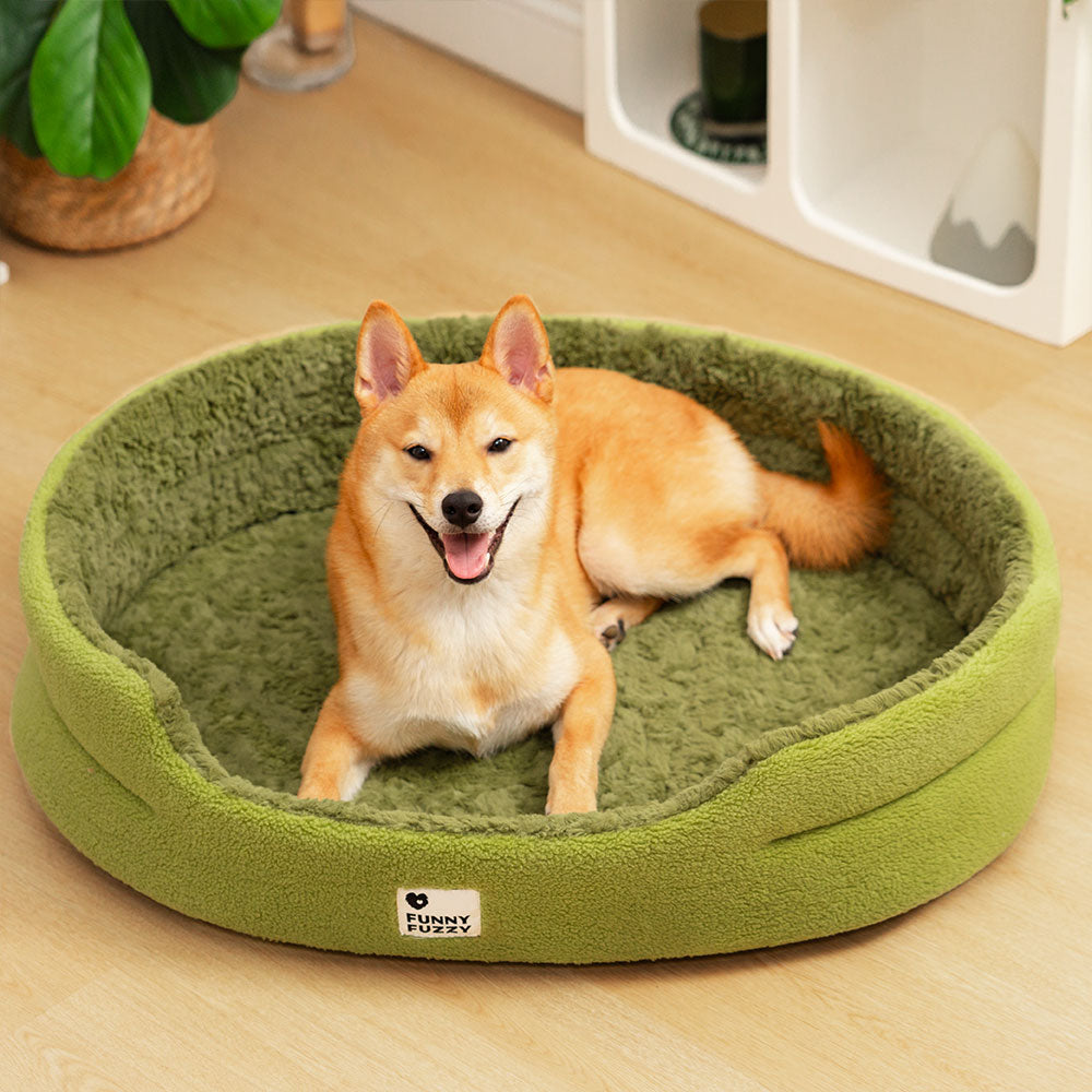 Reversible Fleece Dog Bed being used as a pet mattress