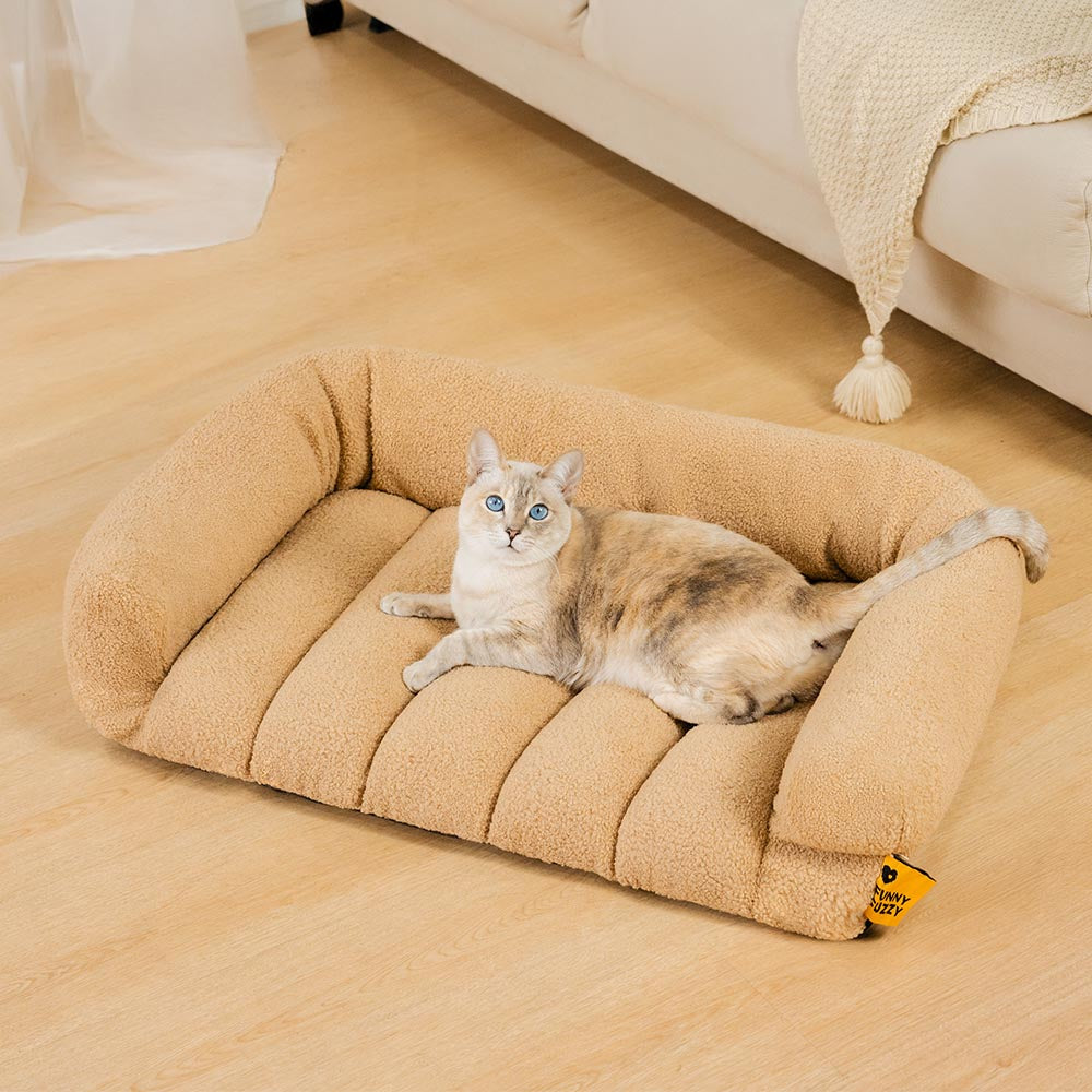 CozyCare Orthopedic Cat Bed - Plush Bolster Support