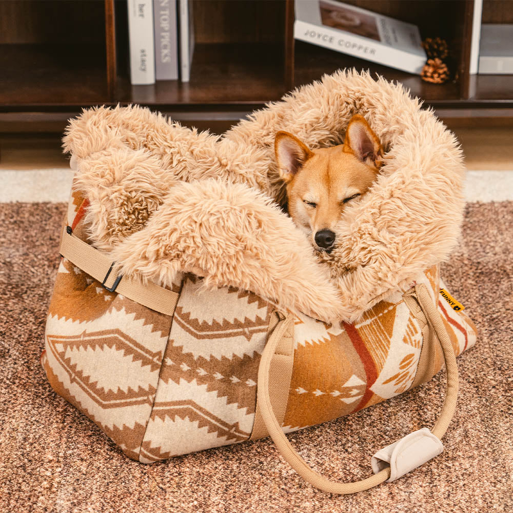 CozyPaws Reversible Pet Carrier & Snuggle Sleeping Bag - front view