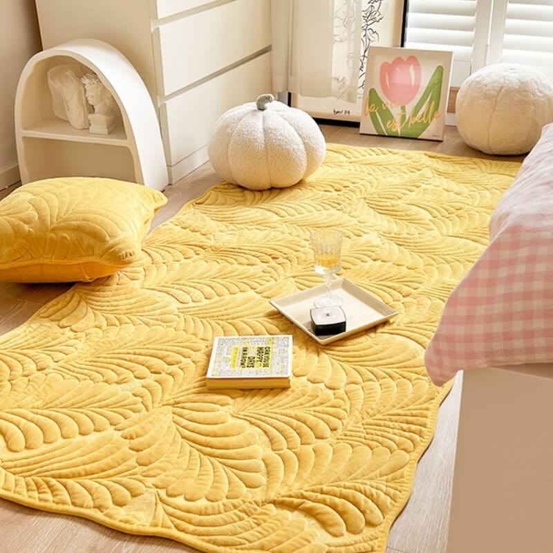 Leaf couch protector showcasing its soft cotton fabric and elegant design.