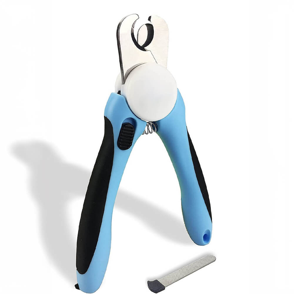 PawsomeGrip Pet Nail Trimmer being used on a small dog