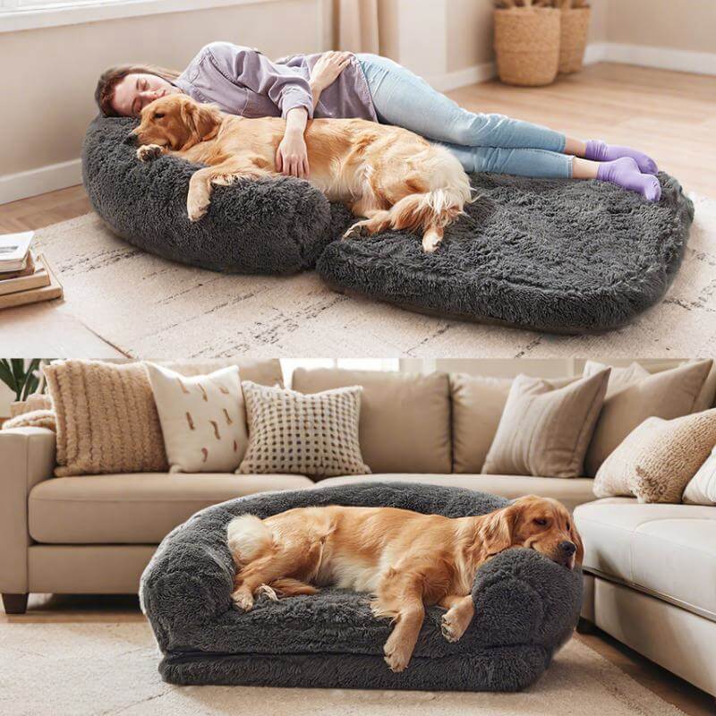 CozyPup Plush Large Dog Bed - Foldable design for easy storage