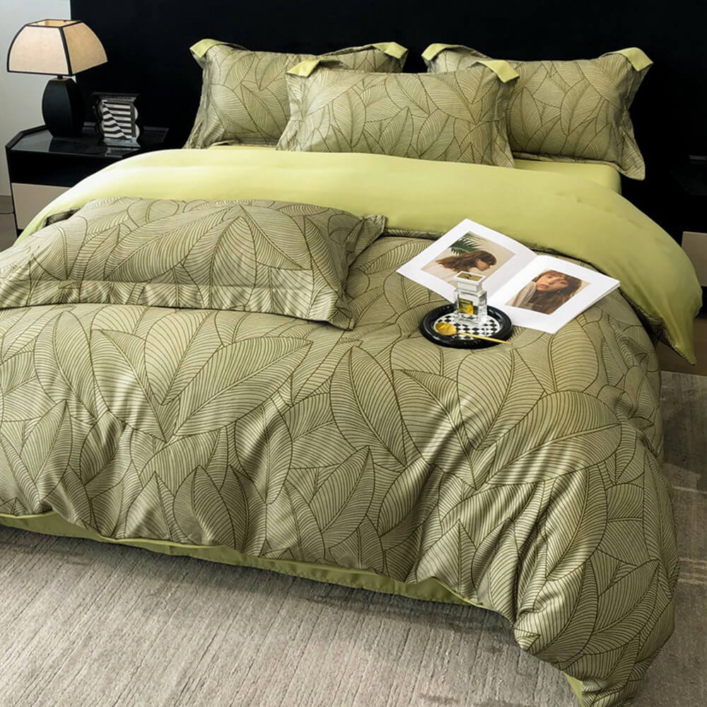 A neatly folded ArcticChill ice silk flat sheet, showcasing its smooth, shimmering texture in a light, calming blue hue, suggesting ultimate comfort.