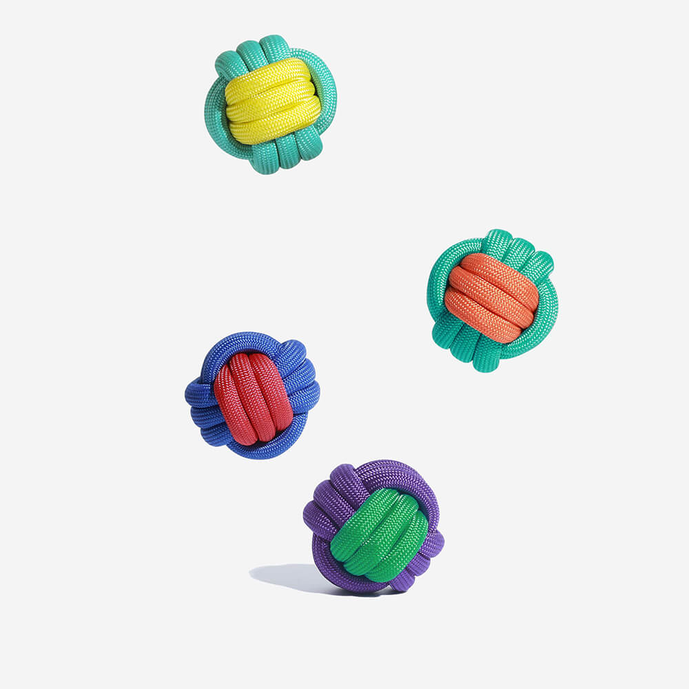 PawPlay Interactive Knots Ball - Color Craze, a funny dog toy for indoor play