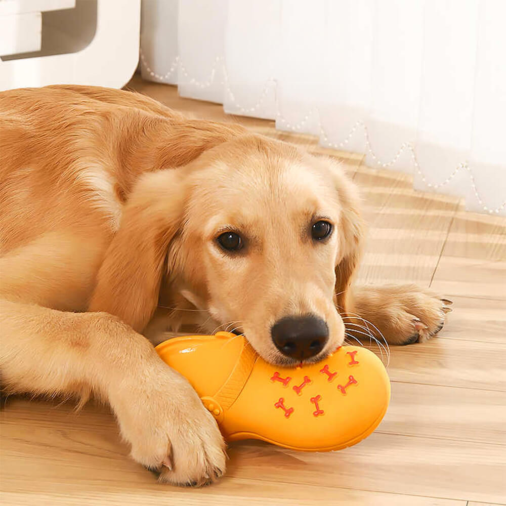 PawPal Squeaky Slipper Dog Toy - durable latex material