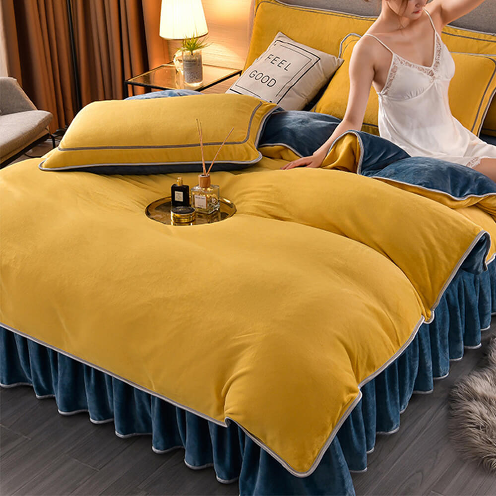 CozyLux Fleece Bedding Set - Soft and Warm Milk Fleece Bed Sheets