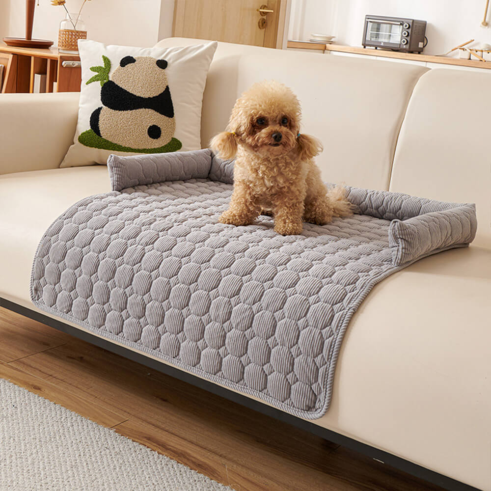 Close-up of pearl fleece ultra-soft dog bed showing plush texture