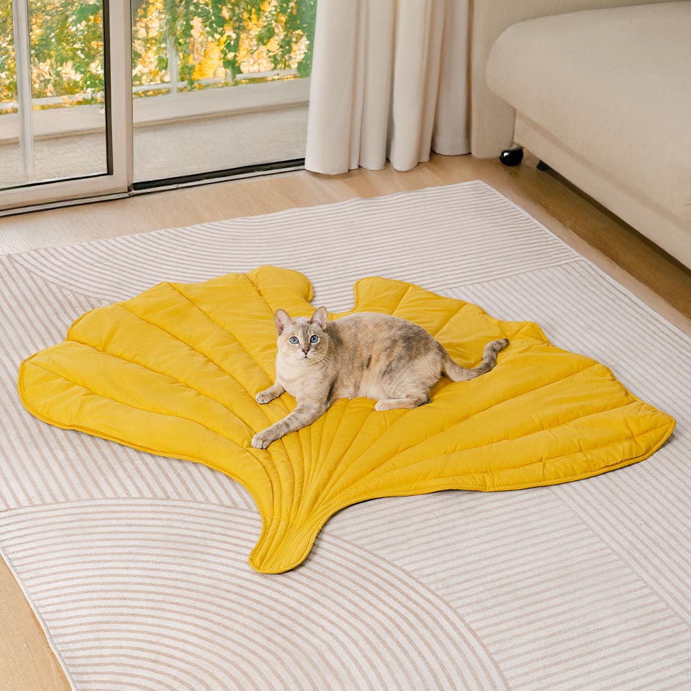 CozyCat Deluxe Washable Pet Blanket on a cat bed